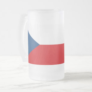 Mattierte Tasse aus Glas mit tschechischer Flagge