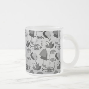 Mattierte Tasse aus schwarzem und weißem Atommuste