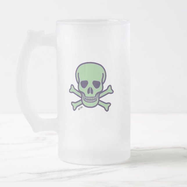 Mattierte Tasse des grünen Schädels (Links)