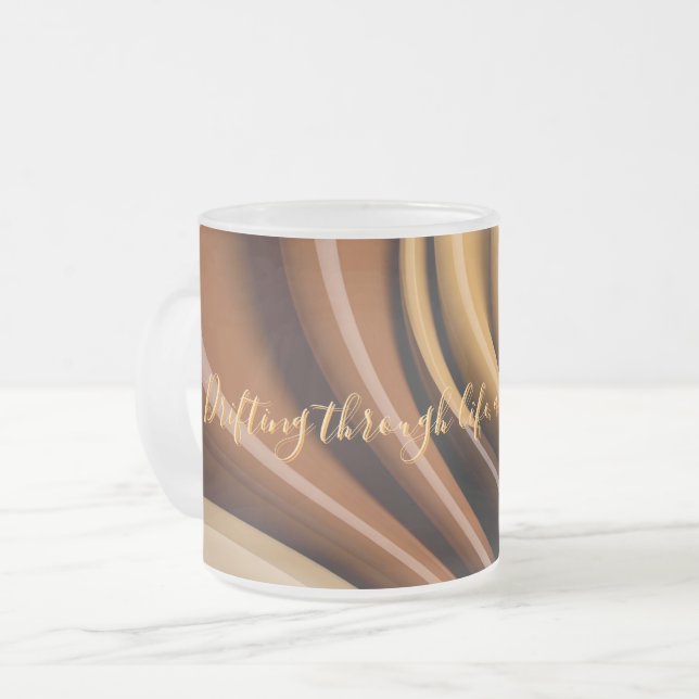 Mattierte Tasse in stilvoller Grafik (Vorderseite Links)