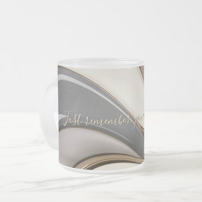 Mattierte Tasse in stilvoller Grafik (Vorderseite Links)