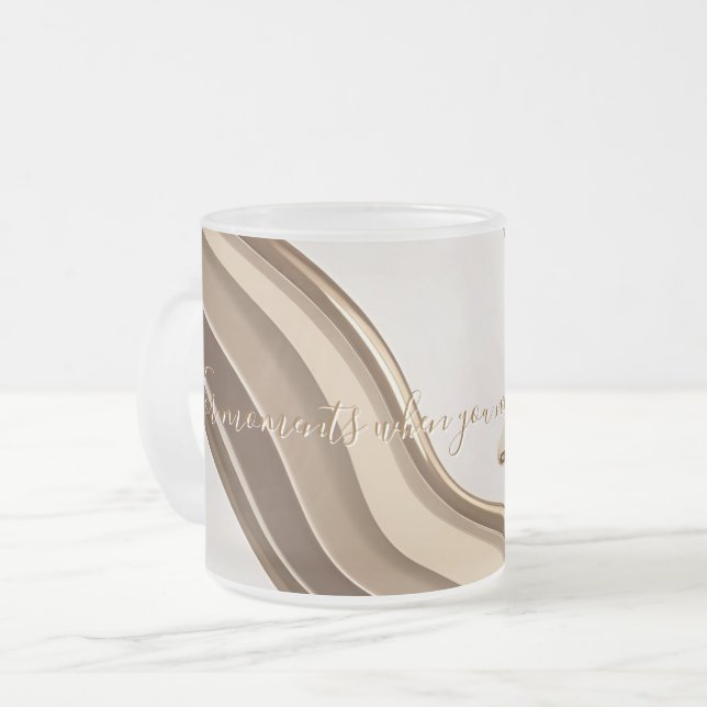 Mattierte Tasse in stilvoller Grafik (Vorderseite Links)