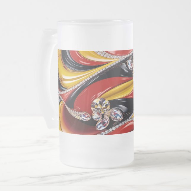 Mattierte Tasse mit belgischer Farbgestaltung (Vorderseite Links)