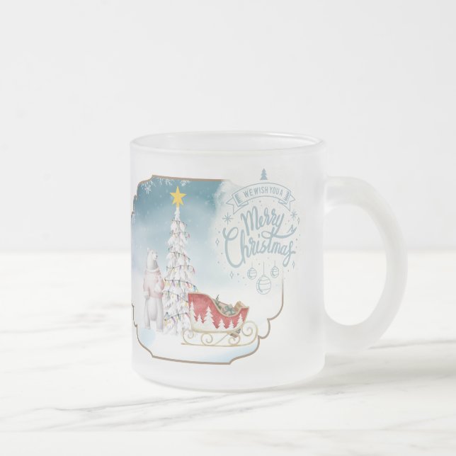 Mattierte Tasse Polar Bear und Sleigh (Rechts)