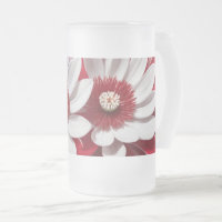 Mattierte Tasse Red White Floral AI Art Design