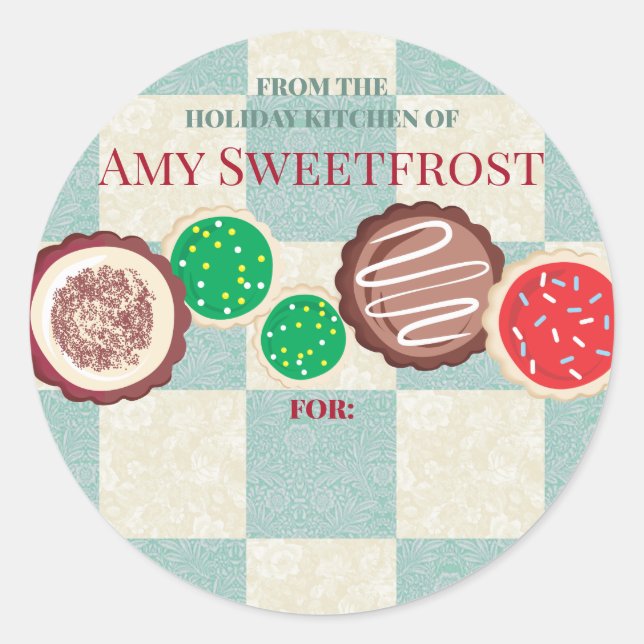 Mattierte Weihnachtskekse "hausgemacht" bis Runder Aufkleber (Vorderseite)