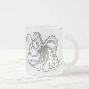 Mattierter Becher Seesteampunk Krake Mattglastasse