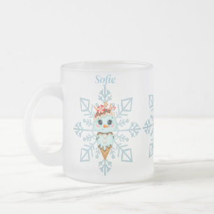 Mattierter Blauer Schneeflocken und Lebkuchen Mattglastasse