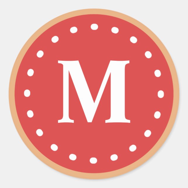 Mattierter Cookie-Monogramm-Aufkleber Runder Aufkleber (Vorderseite)