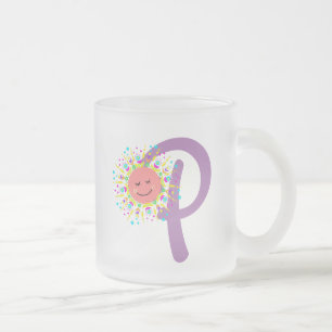 Mattierter Glass-Kaffee-Tasse "P" Mattglastasse