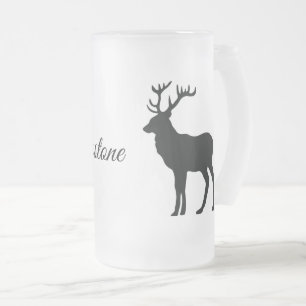 Mattierter Glasseich Tasse-Gelbstein-Elch Mattglas Bierglas