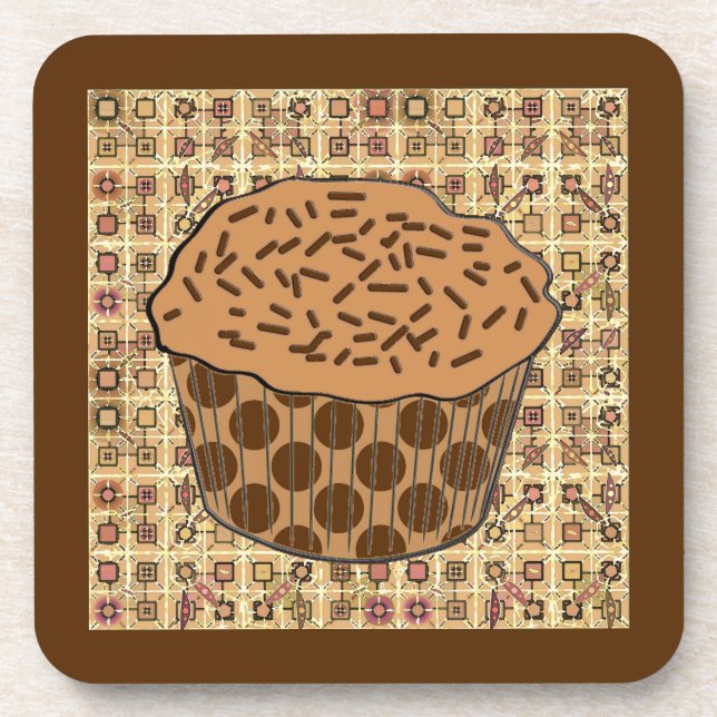 Mattierter Karamellkuchen mit Sprinklen Getränkeuntersetzer (Vorderseite)