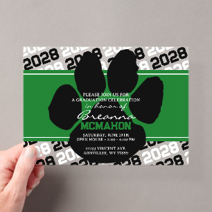 Mattierter Pawprint für grünen und schwarzen Absch Acryleinladungen