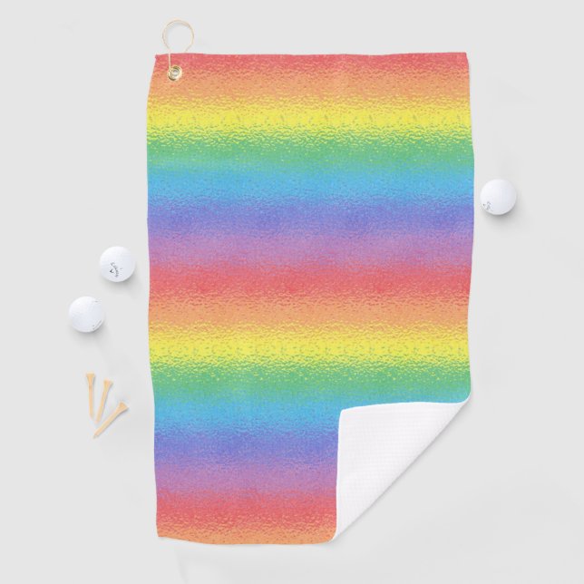 Mattierter Regenbogen Golfhandtuch (Insitu)