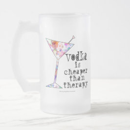 MATTIERTER STEIN - WODKA IST BILLIGER ALS THERAPIE MATTGLAS BIERGLAS