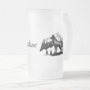 Mattierter Tasse-Yellowstone Wolf Mattglas Bierglas