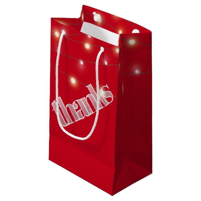 Mattierter Text mit leichter Zeichenkette Kleine Geschenktüte (Vorderseite Schrägansicht)