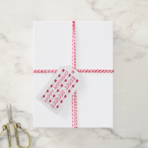 Mattierter Zirkus Tierkochen Rosa weiße Sprinklen Geschenkanhänger