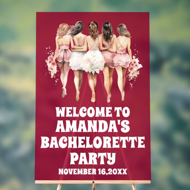 Mattiertes Bachelorette-Begrüßungszeichen Acrylschild (Neutral)