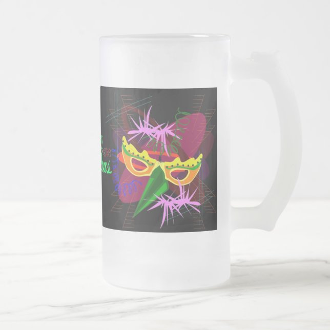 Mattiertes Bier, Soda Tasse-Mardi Gras Mattglas Bierglas (Rechts)