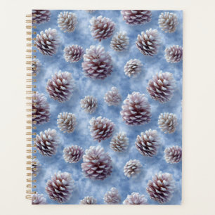 Mattiertes Blaues Pinecones Muster Kissen Planer