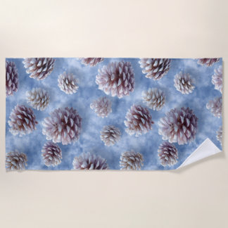Mattiertes Blaues Pinecones Muster Kissen Strandtuch