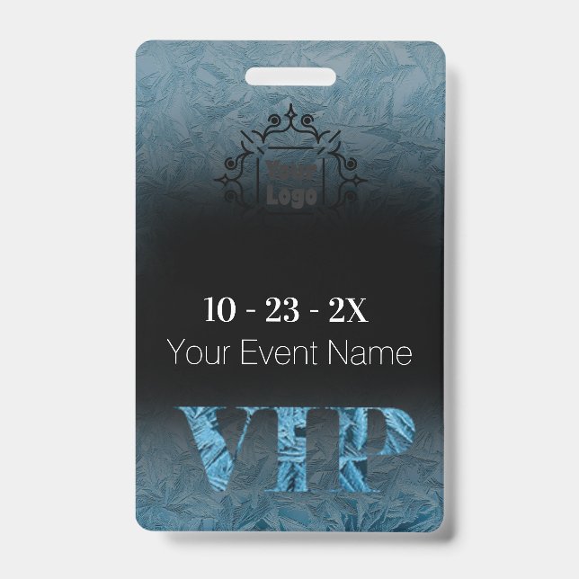 Mattiertes Eis mit schwarzem VIP-Logo Ausweis (Vorderseite)