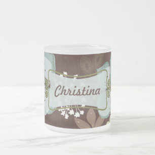 Mattiertes Glas Kaffee Tasse Cup Hawaiian Blue Blu