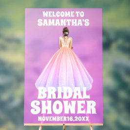 Mattiertes Lila Acrylic Brautparty Begrüßungszeich Acrylschild