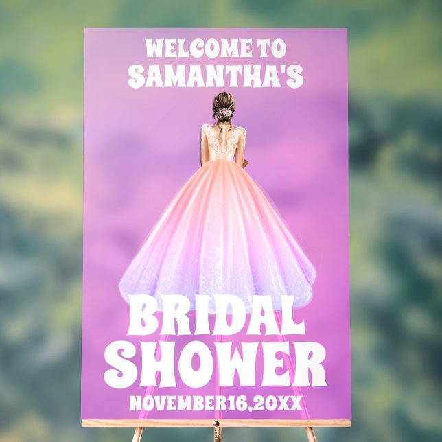 Mattiertes Lila Acrylic Brautparty Begrüßungszeich Acrylschild (Neutral)