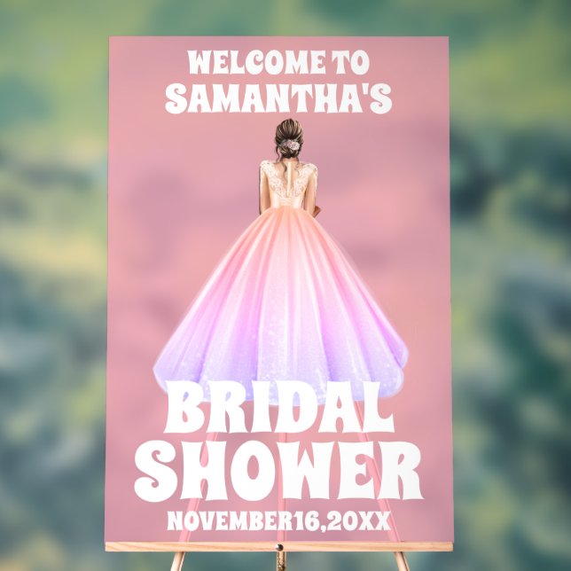 Mattiertes rosa Akryllisches Brautparty Begrüßungs Acrylschild (Neutral)