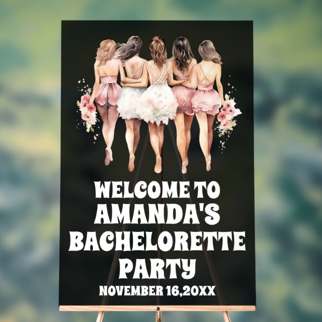 Mattiertes Schwarz-Akrylbachelorett Begrüßungszeic Acrylschild (Neutral)