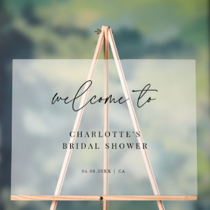 Mattiertes Script Wedding Brautparty Willkommen Acrylschild