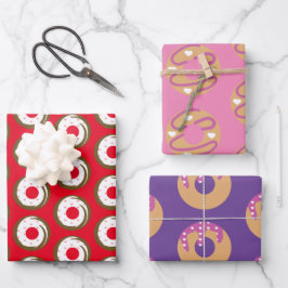 Mattiertes Tropfen Donuts Hörmuster Geschenkpapier Set