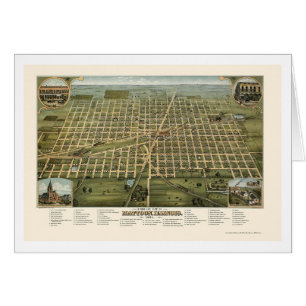Mattoon, carte panoramique de l'IL - 1884