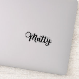 Matty Name - Handgeschriebene Kalligrafie Aufkleber