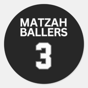 Matzah Ballers 3 Funny Jewish Pun Basketball Team Runder Aufkleber