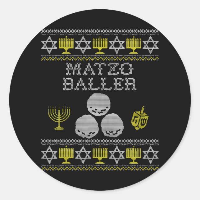 Matzo Baller Funny Hanukkah's Matzah Balls Runder Aufkleber (Vorderseite)