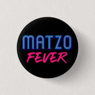 Matzo-Fieber Blau Pink 70er Disco-Slogan Jüdisch Button