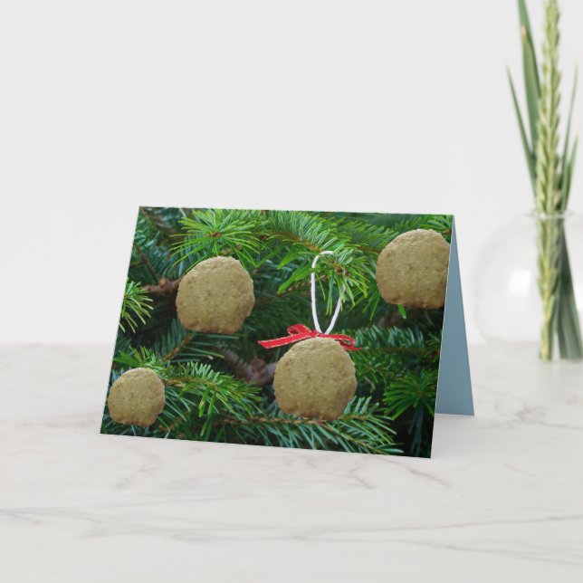 Matzoh-Ball-Verzierungen auf Weihnachtsbaum - Feiertagskarte (Vorderseite)