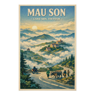 Mau Son Berg, Lang Son, Vietnam Reise Poster