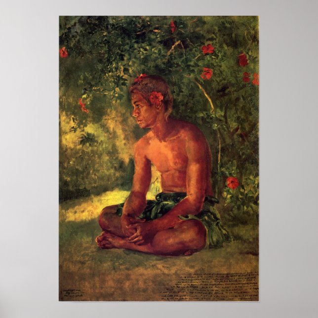 'Maua, A Samoan' - John La Farge Print Poster (Vorne)