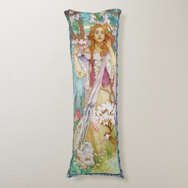 Maud Adams als Joan von Arc, Mucha Seitenschläferkissen (Vorderseite Vertikal)