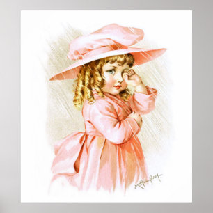 Maud Humphrey: Das Frühjahrsmädchen im Regen Poster