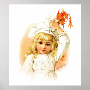 Maud Humphrey: Herbstmädchen mit Ahornblättern Poster