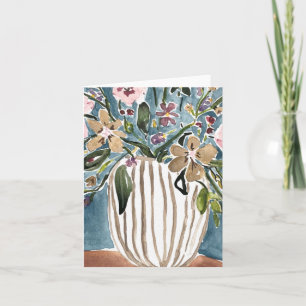 Maude Blue Floral Grußkarte Karte