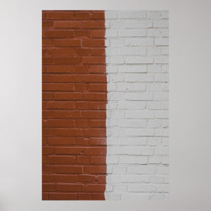 Mauer aus braunem und weißem Beton Poster