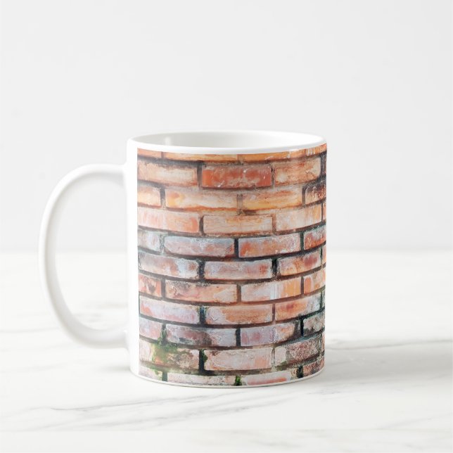 Mauer aus rotem Backstein mit stainsabstrakter, al Kaffeetasse (Links)