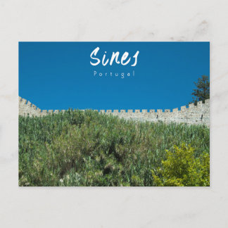 Mauer der Burg Sines - Portugal Postkarte