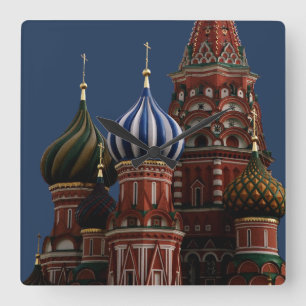 Mauer in Moskau Quadratische Wanduhr